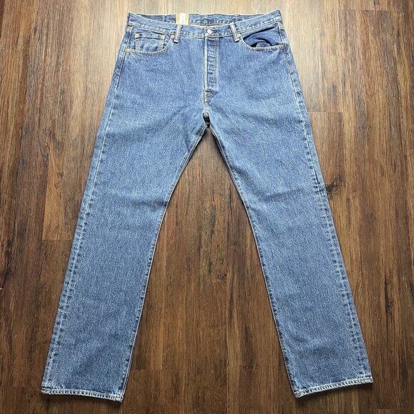 Levi 501 Men’s Jeans Original Fit  Straight Leg Button Fly 38x34 - Picture 1 of 8